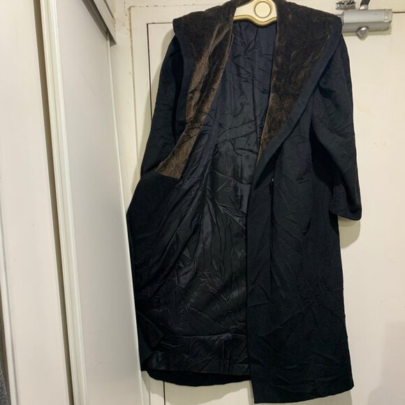 VINTAGE JONATHAN MICHAEL BIG COLLAR DOUBLE BREAST WOOL TRENCH COATS SIZE L - Picture 10 of 16